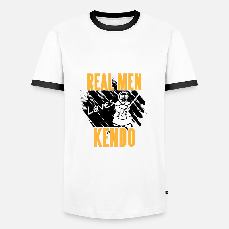 Kendo - Men's Ringer Shirt - white/black