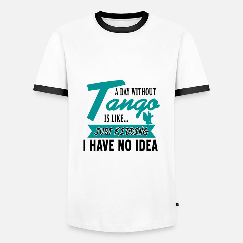 Tango - Männer Kontrast-T-Shirt - Weiß/Schwarz