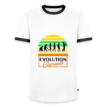 Klarinette - Männer Kontrast-T-Shirt - Weiß/Schwarz - Vorne - AI Model Female 172 light (172cm) & AI Model Male 178 dark (178cm)