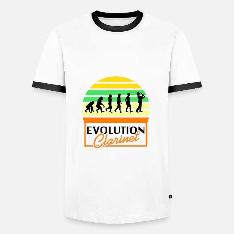 Klarinette - Männer Kontrast-T-Shirt - Weiß/Schwarz