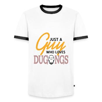 Seekuh Dugong - Männer Kontrast-T-Shirt - Weiß/Schwarz - Vorne - AI Model Female 172 light (172cm) & AI Model Male 178 dark (178cm)
