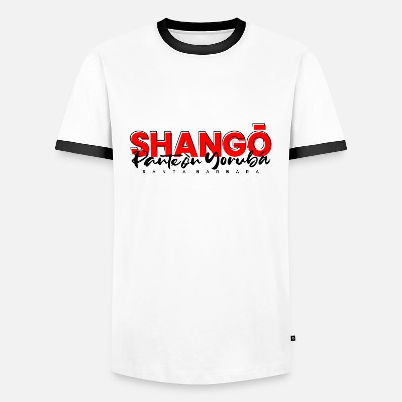 Shango - Männer Kontrast-T-Shirt - Weiß/Schwarz