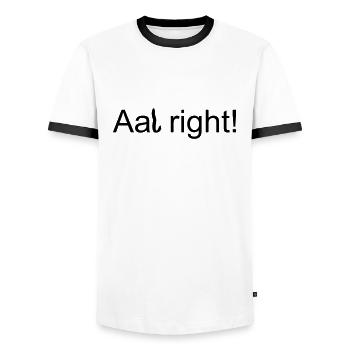 Aal right - Männer Kontrast-T-Shirt - Weiß/Schwarz - Vorne - AI Model Female 172 light (172cm) & AI Model Male 178 dark (178cm)