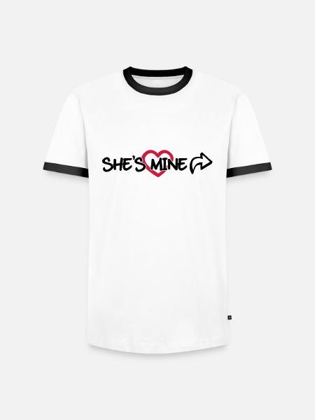 She's mine - Men's Ringer Shirt - white/black