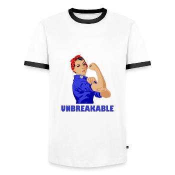 Unbreakable Strong Women Girl Power Feminismus - Männer Kontrast-T-Shirt - Weiß/Schwarz - Vorne - AI Model Female 172 light (172cm) & AI Model Male 178 dark (178cm)