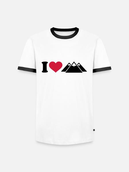I love Mountains - Men's Ringer Shirt - white/black