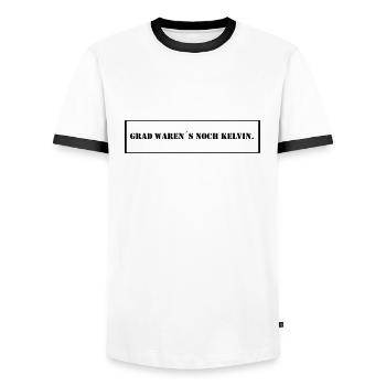 Kelvin - Männer Kontrast-T-Shirt - Weiß/Schwarz - Vorne - AI Model Female 172 light (172cm) & AI Model Male 178 dark (178cm)