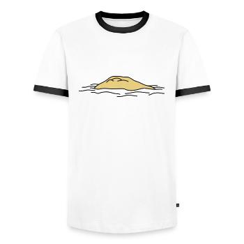 Island - Men's Ringer Shirt - white/black - Front - AI Model Female 172 light (172cm) & AI Model Male 178 dark (178cm)