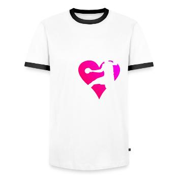 Handball Hommes Jeux de Handball Femmes Handball - T-shirt contrasté Homme - blanc/noir - Devant - AI Model Female 172 light (172cm) & AI Model Male 178 dark (178cm)