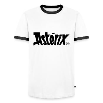Asterix & Obelix - Asterix Logo - Men's Ringer Shirt - white/black - Front - AI Model Female 172 light (172cm) & AI Model Male 178 dark (178cm)
