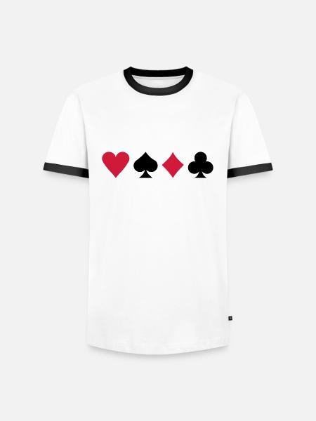 Poker - T-shirt contrasté Homme - blanc/noir