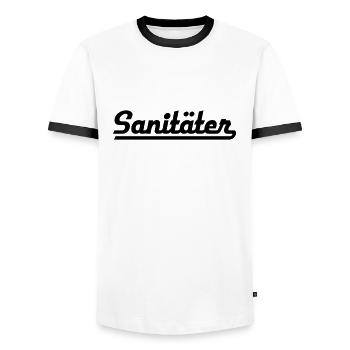 ambulanciers - T-shirt contrasté Homme - blanc/noir - Devant - AI Model Female 172 light (172cm) & AI Model Male 178 dark (178cm)
