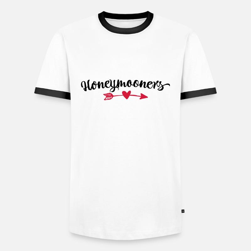 wedding - Men's Ringer Shirt - white/black