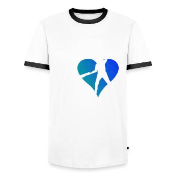 Basque Pelota Jai Alai Herren Damen Pelota - Männer Kontrast-T-Shirt - Weiß/Schwarz - Vorne - AI Model Female 172 light (172cm) & AI Model Male 178 dark (178cm)