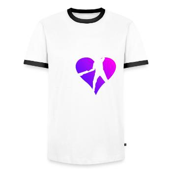 Pelota Jai Alai Basque Pelota Pelota vasca - Männer Kontrast-T-Shirt - Weiß/Schwarz - Vorne - AI Model Female 172 light (172cm) & AI Model Male 178 dark (178cm)