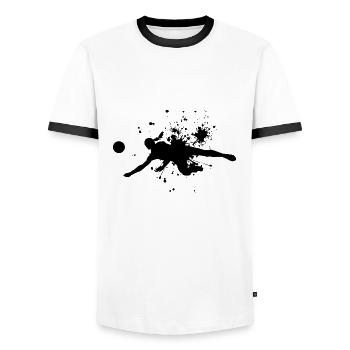 Volleyball Volley Damen Volleyballer Herren - Männer Kontrast-T-Shirt - Weiß/Schwarz - Vorne - AI Model Female 172 light (172cm) & AI Model Male 178 dark (178cm)
