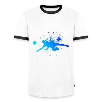 Volleyball Volleyball Volleyball Hommes Volleyeur - T-shirt contrasté Homme - blanc/noir - Devant - AI Model Female 172 light (172cm) & AI Model Male 178 dark (178cm)