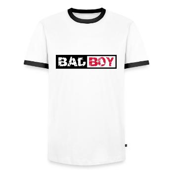 Bad Boy Design - Männer Kontrast-T-Shirt - Weiß/Schwarz - Vorne - AI Model Female 172 light (172cm) & AI Model Male 178 dark (178cm)