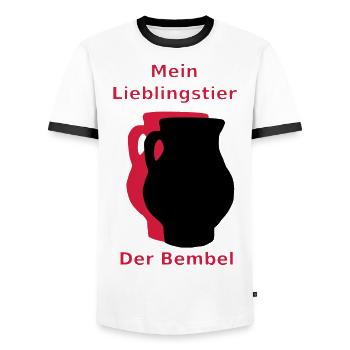 My favorite animal of the Bembel - Men's Ringer Shirt - white/black - Front - AI Model Female 172 light (172cm) & AI Model Male 178 dark (178cm)