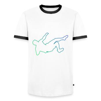 Boulder Bouldering Grimpeur Hommes Escalade - T-shirt contrasté Homme - blanc/noir - Devant - AI Model Female 172 light (172cm) & AI Model Male 178 dark (178cm)