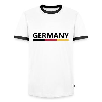 Germany - Männer Kontrast-T-Shirt - Weiß/Schwarz - Vorne - AI Model Female 172 light (172cm) & AI Model Male 178 dark (178cm)