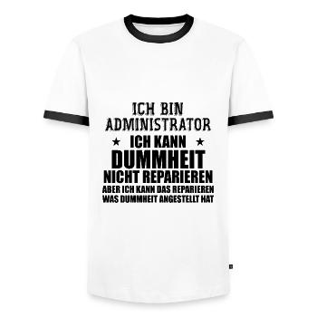 Admin Systemadministrator Lustige Sprüche - T-shirt contrasté Homme - blanc/noir - Devant - AI Model Female 172 light (172cm) & AI Model Male 178 dark (178cm)
