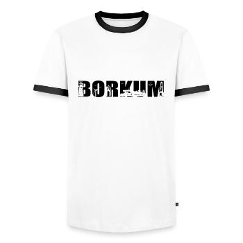 Borkum Skyline - Männer Kontrast-T-Shirt - Weiß/Schwarz - Vorne - AI Model Female 172 light (172cm) & AI Model Male 178 dark (178cm)