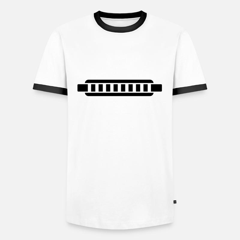 Harmonica - Men's Ringer Shirt - white/black
