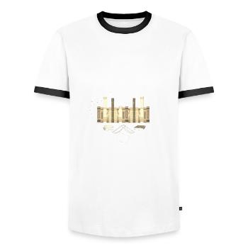 Livre Amoureux Des livres cadeaux à l’intérieur d’un cadeau de cœur pour - T-shirt contrasté Homme - blanc/noir - Devant - AI Model Female 172 light (172cm) & AI Model Male 178 dark (178cm)