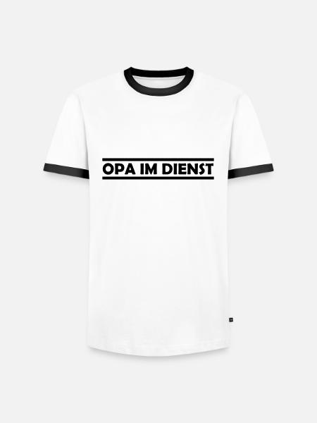 opa im dienst - Männer Kontrast-T-Shirt - Weiß/Schwarz