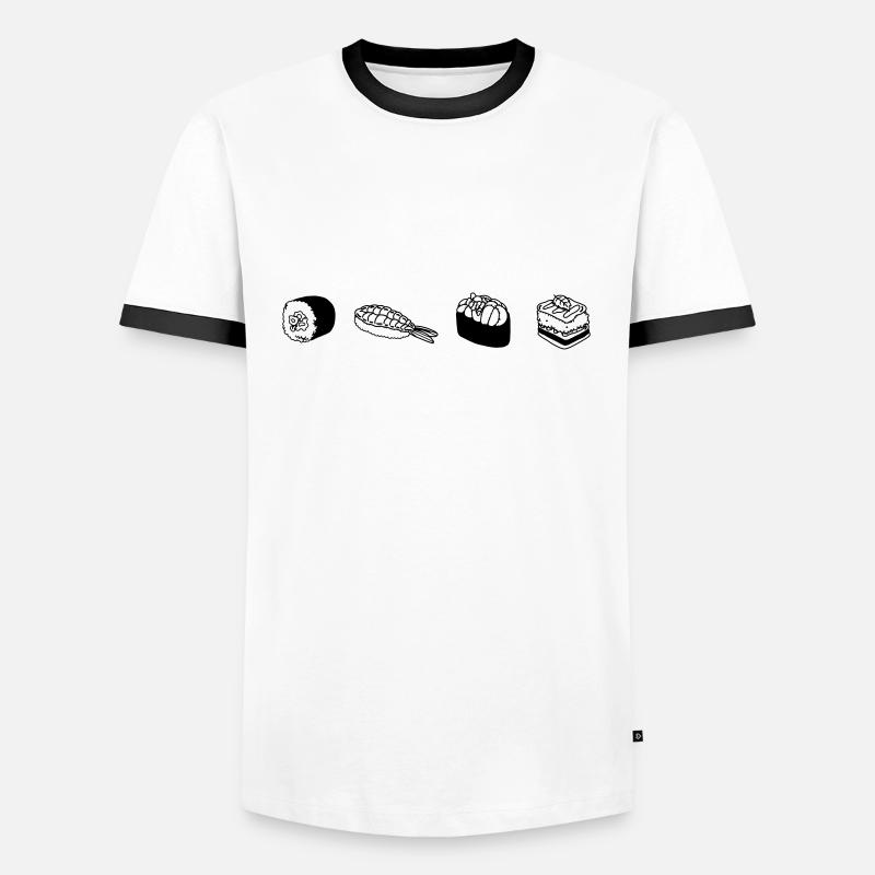 sushi - Men's Ringer Shirt - white/black