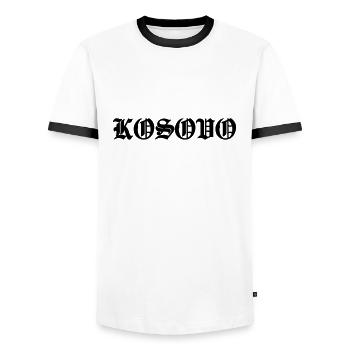 Kosovo - Männer Kontrast-T-Shirt - Weiß/Schwarz - Vorne - AI Model Female 172 light (172cm) & AI Model Male 178 dark (178cm)