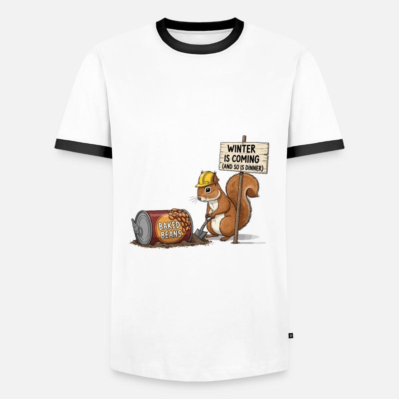 Cooles Eichhörnchen - Männer Kontrast-T-Shirt - Weiß/Schwarz