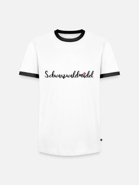 Schwarzwaldmädel - Männer Kontrast-T-Shirt - Weiß/Schwarz