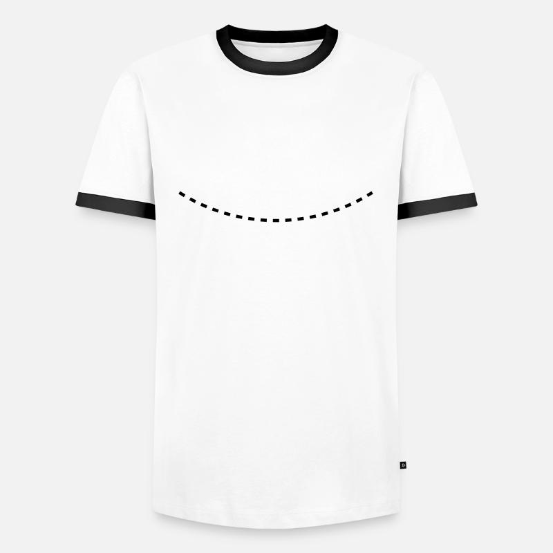 Dashed Curved Line - Männer Kontrast-T-Shirt - Weiß/Schwarz