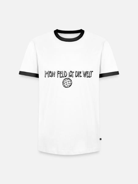 Die Welt - Männer Kontrast-T-Shirt - Weiß/Schwarz