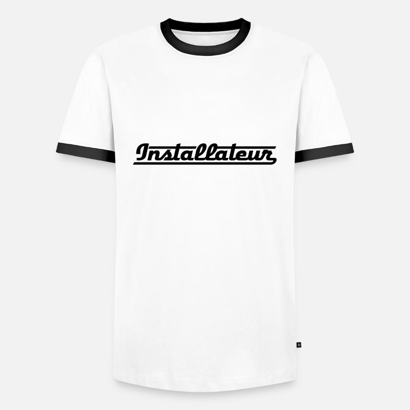 installateur - Männer Kontrast-T-Shirt - Weiß/Schwarz