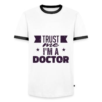Trust Me, I'm A Doctor | Doctor gift - T-shirt contrasté Homme - blanc/noir - Devant - AI Model Female 172 light (172cm) & AI Model Male 178 dark (178cm)
