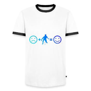 Men's Badminton Squash Badminton Women's Badmintons - Men's Ringer Shirt - white/black - Front - AI Model Female 172 light (172cm) & AI Model Male 178 dark (178cm)