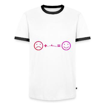 Rameurs hommes Aviron Femmes Aviron - T-shirt contrasté Homme - blanc/noir - Devant - AI Model Female 172 light (172cm) & AI Model Male 178 dark (178cm)