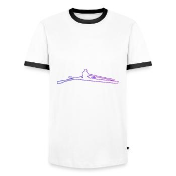 Damen Rudern Rowing Ruderer Herren - Männer Kontrast-T-Shirt - Weiß/Schwarz - Vorne - AI Model Female 172 light (172cm) & AI Model Male 178 dark (178cm)