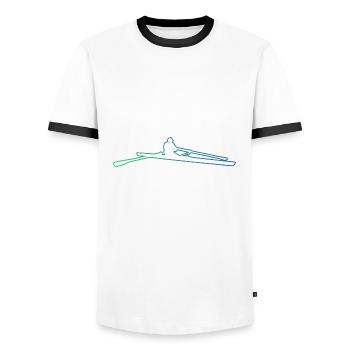 Rameurs Femmes Aviron Hommes Aviron - T-shirt contrasté Homme - blanc/noir - Devant - AI Model Female 172 light (172cm) & AI Model Male 178 dark (178cm)