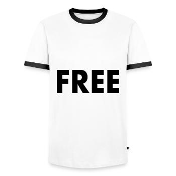 Free - Männer Kontrast-T-Shirt - Weiß/Schwarz - Vorne - AI Model Female 172 light (172cm) & AI Model Male 178 dark (178cm)