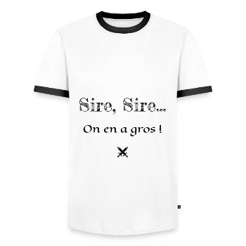 On en a gros ! Kaameløtt - Citation Perceval - T-shirt contrasté Homme - blanc/noir - Devant - AI Model Female 172 light (172cm) & AI Model Male 178 dark (178cm)