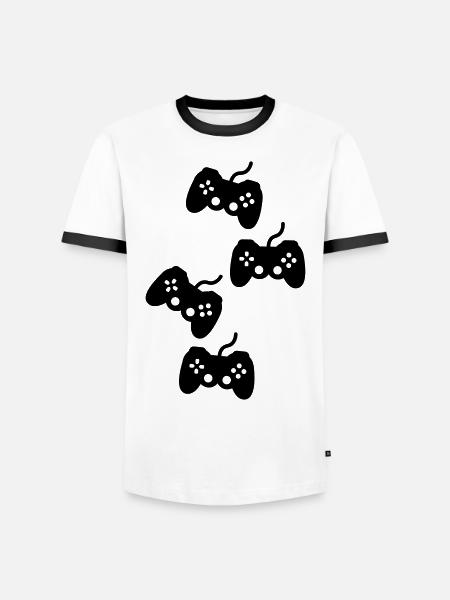 gaming - Men's Ringer Shirt - white/black