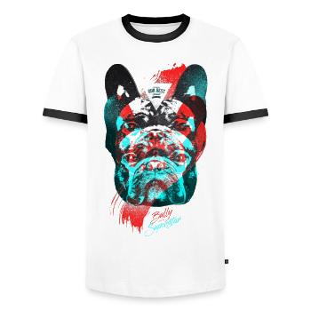 Bully Superstar - Männer Kontrast-T-Shirt - Weiß/Schwarz - Vorne - AI Model Female 172 light (172cm) & AI Model Male 178 dark (178cm)