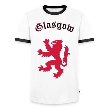 Glasgow - Men's Ringer Shirt - white/black - Front - AI Model Female 172 light (172cm) & AI Model Male 178 dark (178cm)