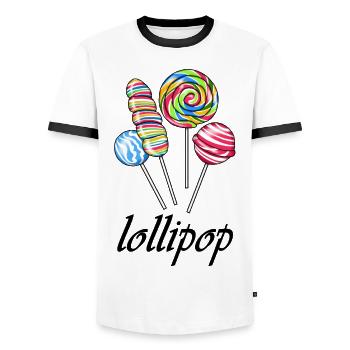Lollipops - Lollipop - Men's Ringer Shirt - white/black - Front - AI Model Female 172 light (172cm) & AI Model Male 178 dark (178cm)