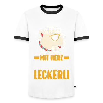 dog dog dad father bull terrierdad bull terrier - Men's Ringer Shirt - white/black - Front - AI Model Female 172 light (172cm) & AI Model Male 178 dark (178cm)