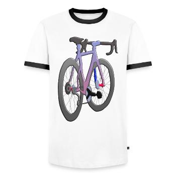 bicycle - Men's Ringer Shirt - white/black - Front - AI Model Female 172 light (172cm) & AI Model Male 178 dark (178cm)